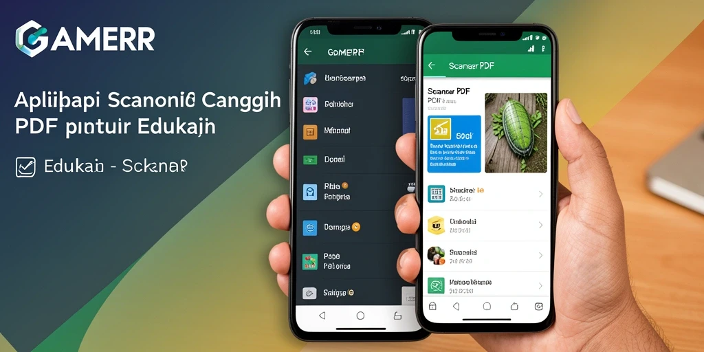 Antarmuka GAMERP menampilkan fungsi Scanner PDF modern dan intuitif.