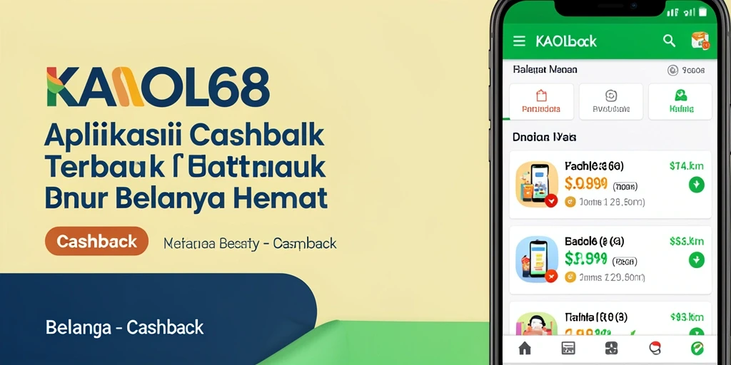 Tampilan antarmuka KAOL68 yang menampilkan penawaran Cashback unggulan.