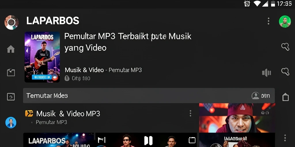 Tampilan antarmuka utama LAPARBOS dengan fitur Pemutar MP3.