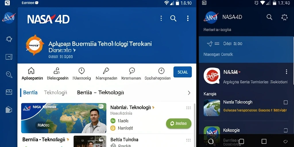 Tampilan antarmuka aplikasi NASA4D yang modern dan informatif.
