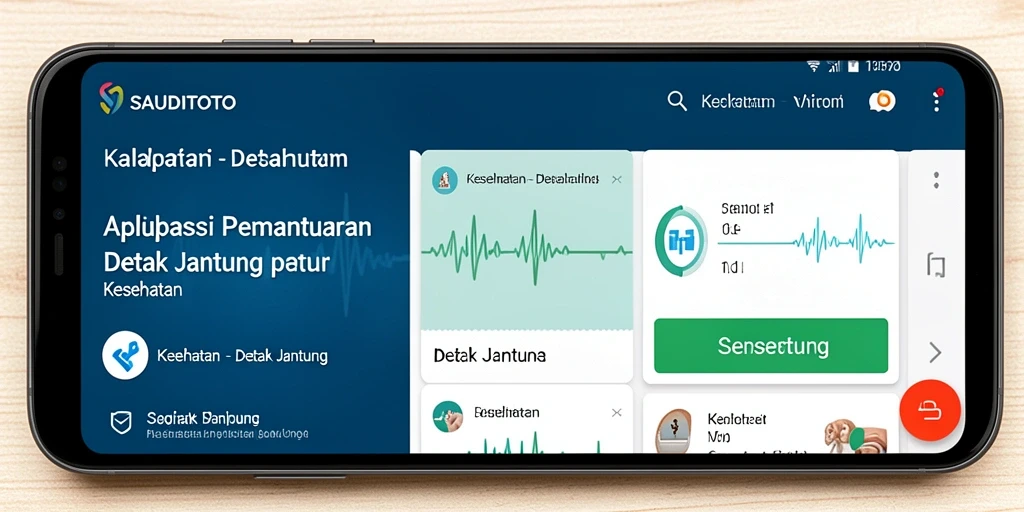 Antarmuka aplikasi SAUDITOTO yang menampilkan pemantauan detak jantung.