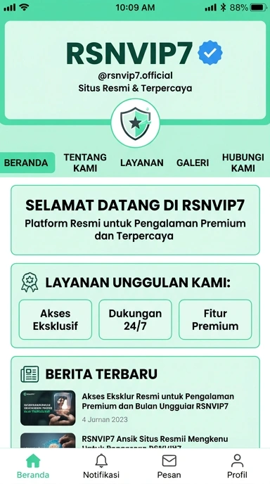 Tampilan kanal resmi rsnvip7